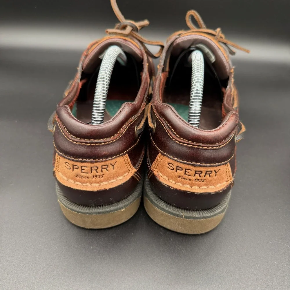 Sperry Mens Mako 2-Eye Canoe Moc Boat Shoes Amaretto Leather 0764027 Size 11
